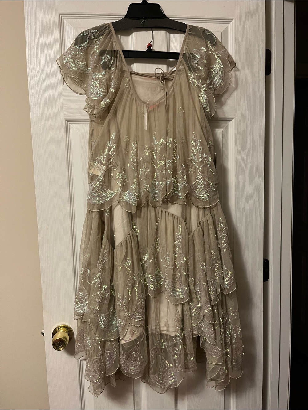 Free People Beige Sequin Embellished Two-Piece Skirt Set - Picture 6 of 10